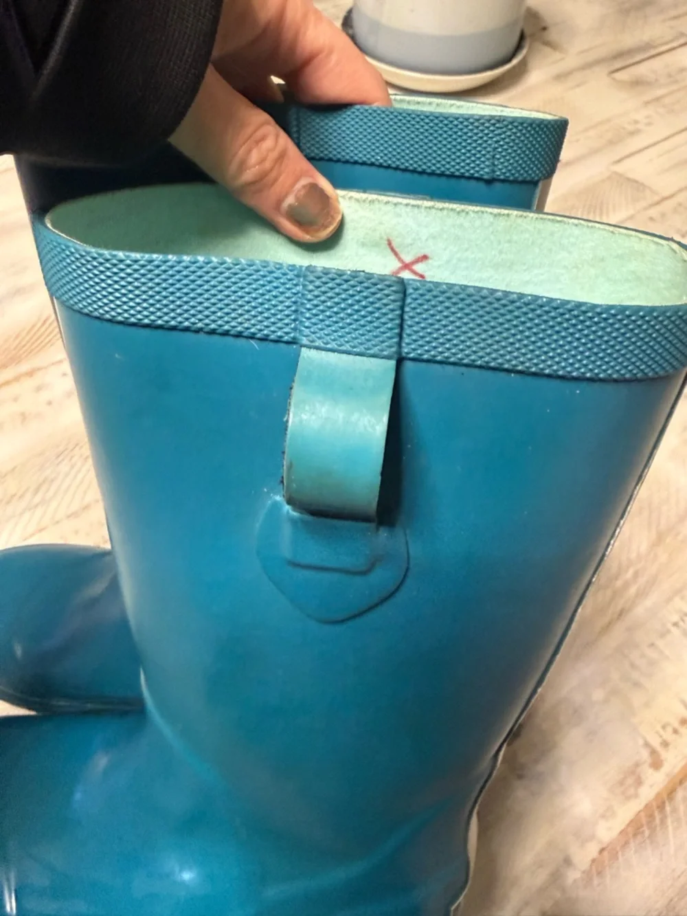 L.L. Bean Teal Kids Wellie Waterproof Pull On Rain Boots sz3 Kids